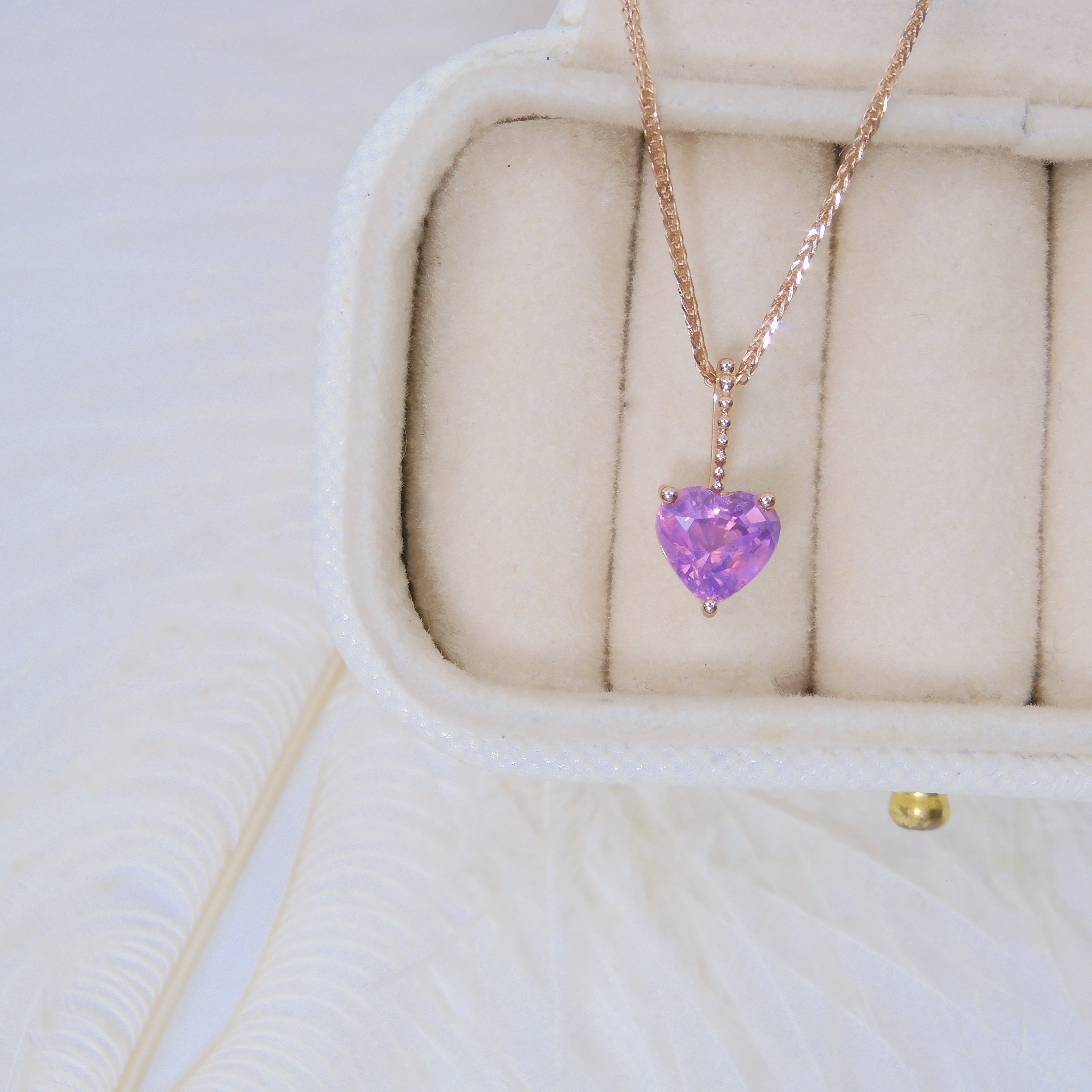 訂製 18K金 1.04ct 粉紅藍寶石吊墜 (配證書)