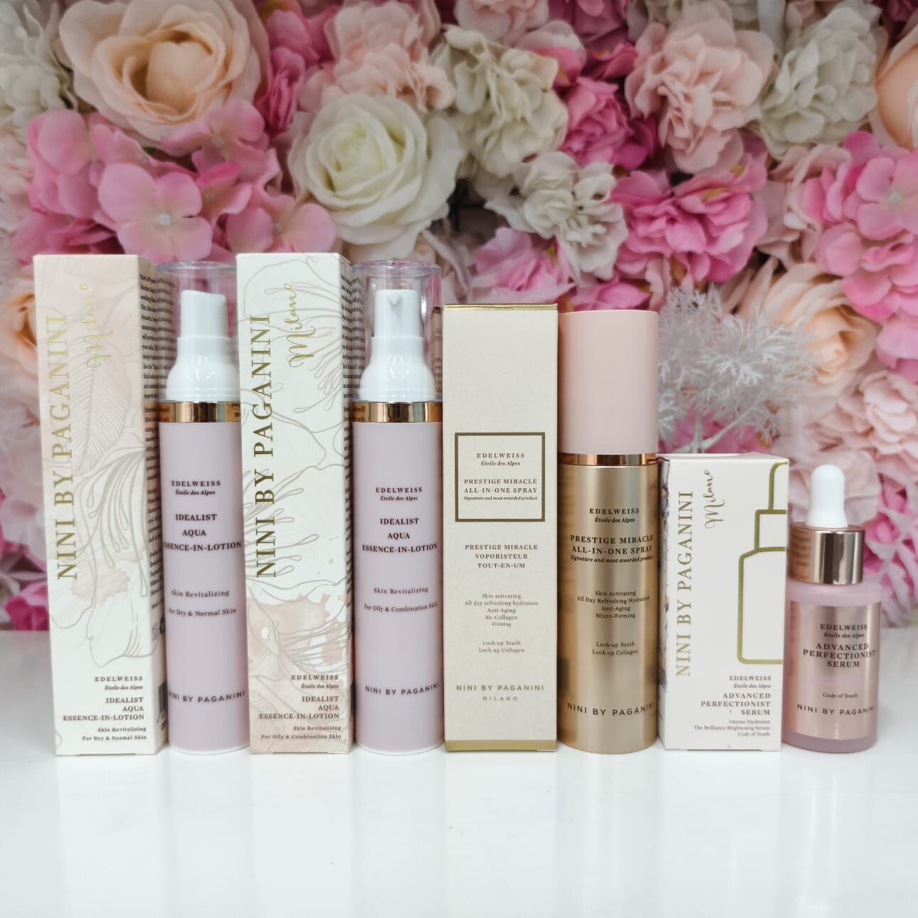 意大利 Nini by Paganini 粉紅水凝乳霜 /年齡加密噴霧 /水漾素補濕精華/粉紅水凝乳霜 (乾性及中性/油性及混合性)(H9 PH249)