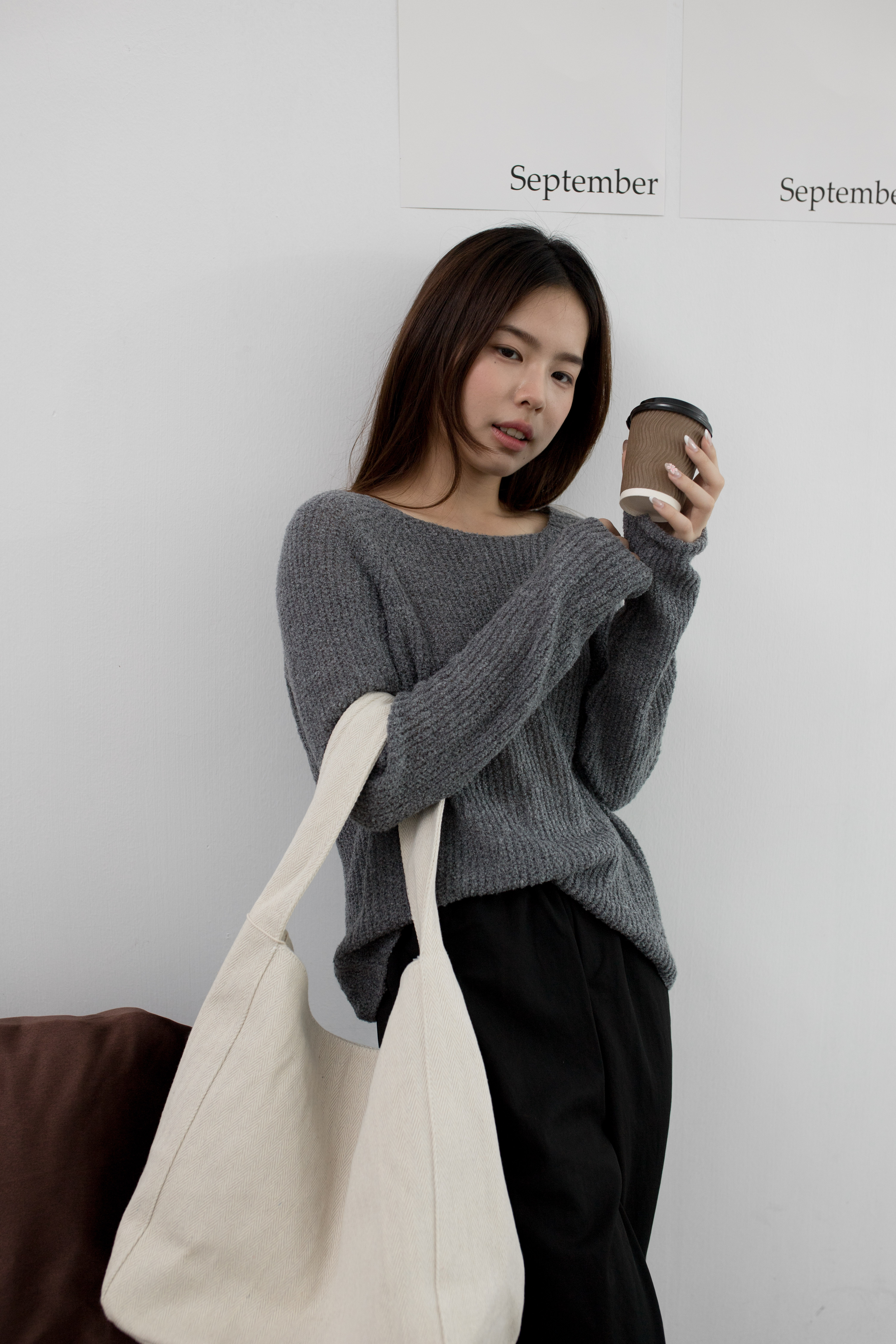 Rena Knit Top Grey -2498KLGRY