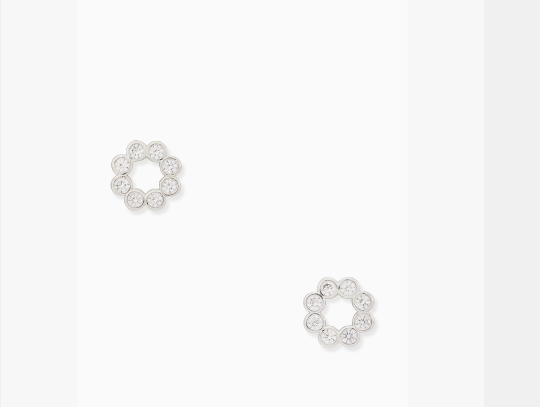 [S] KATE SPADE CLEAR/SILVER O0RU2450 FULL CIRCLE EARRINGS, 098686681637 (SKS1670)
