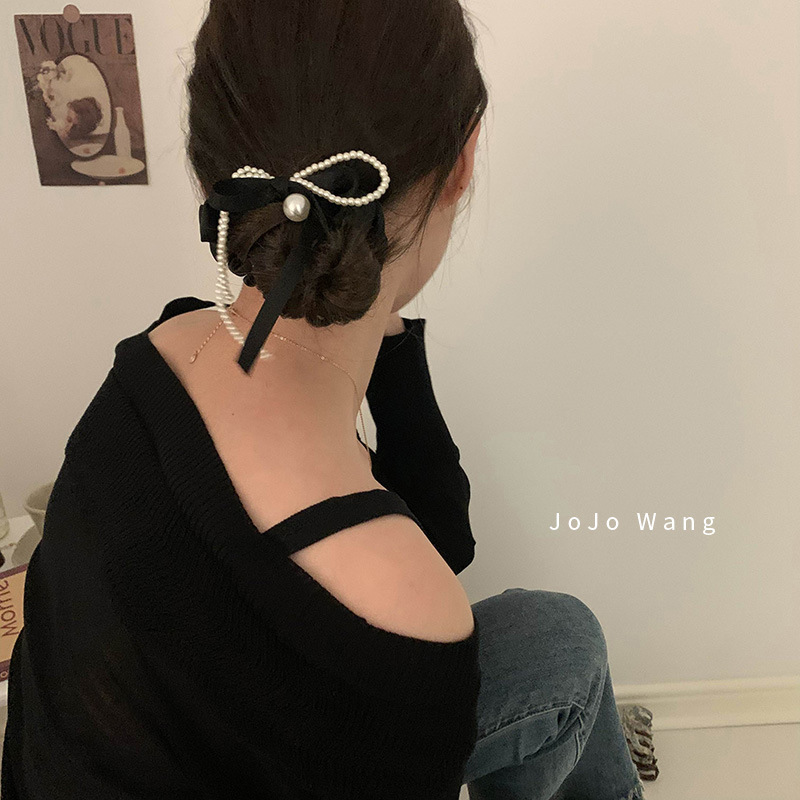 [2 FOR RM10] French Bow Pearl Scrunchies