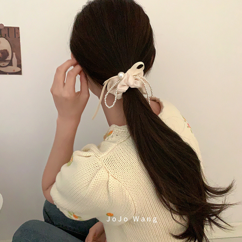 [2 FOR RM10] French Bow Pearl Scrunchies