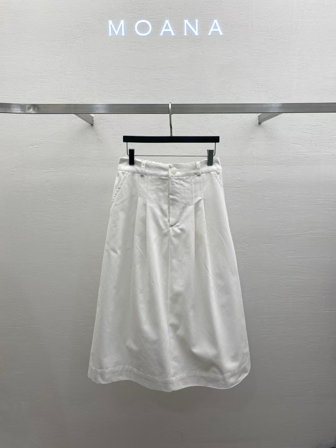 MK5005 壓接洗水棉後橡筋腰半裙