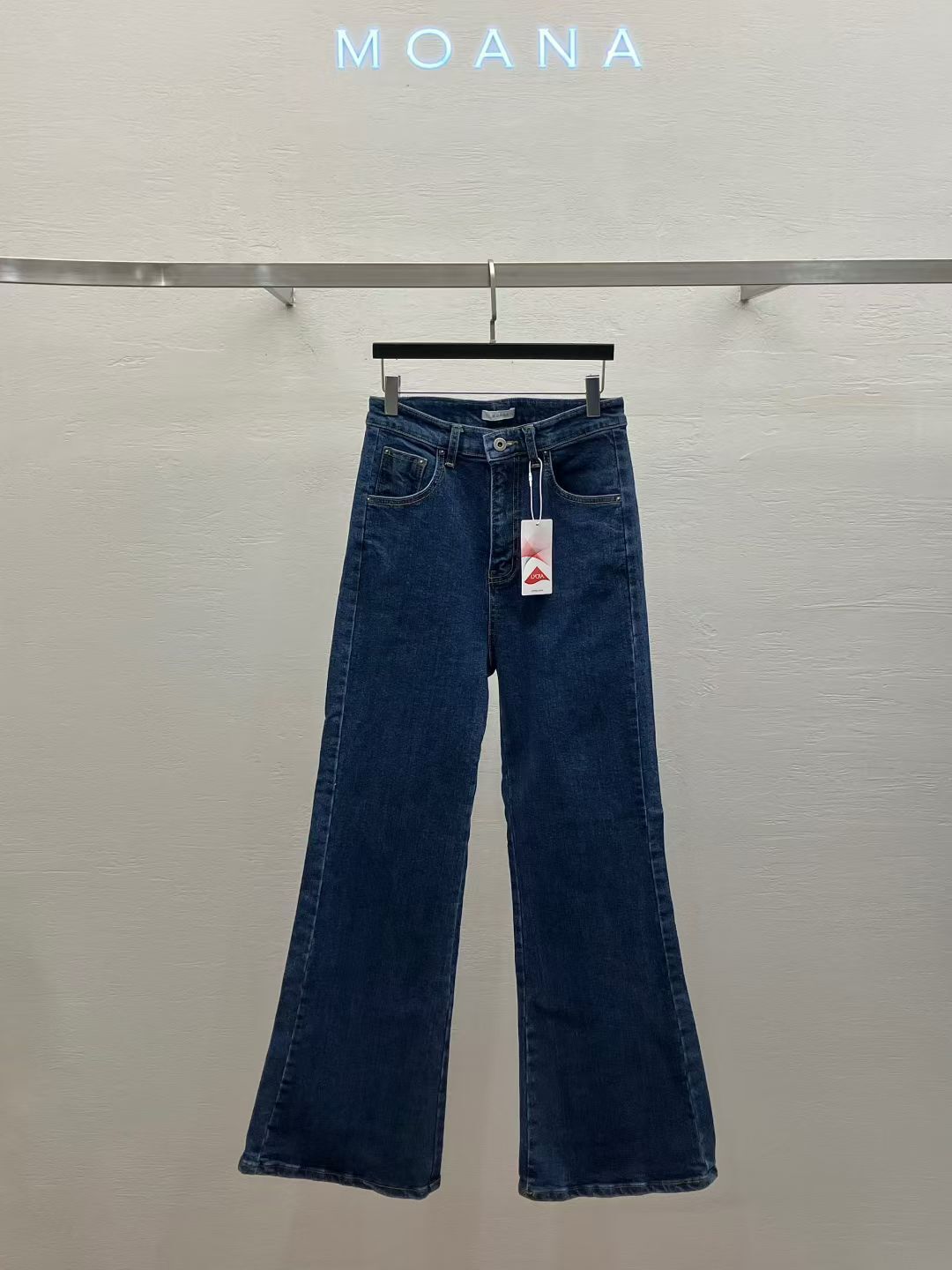 MK5007 韓妹微喇叭深藍色牛仔褲(S/M/L)