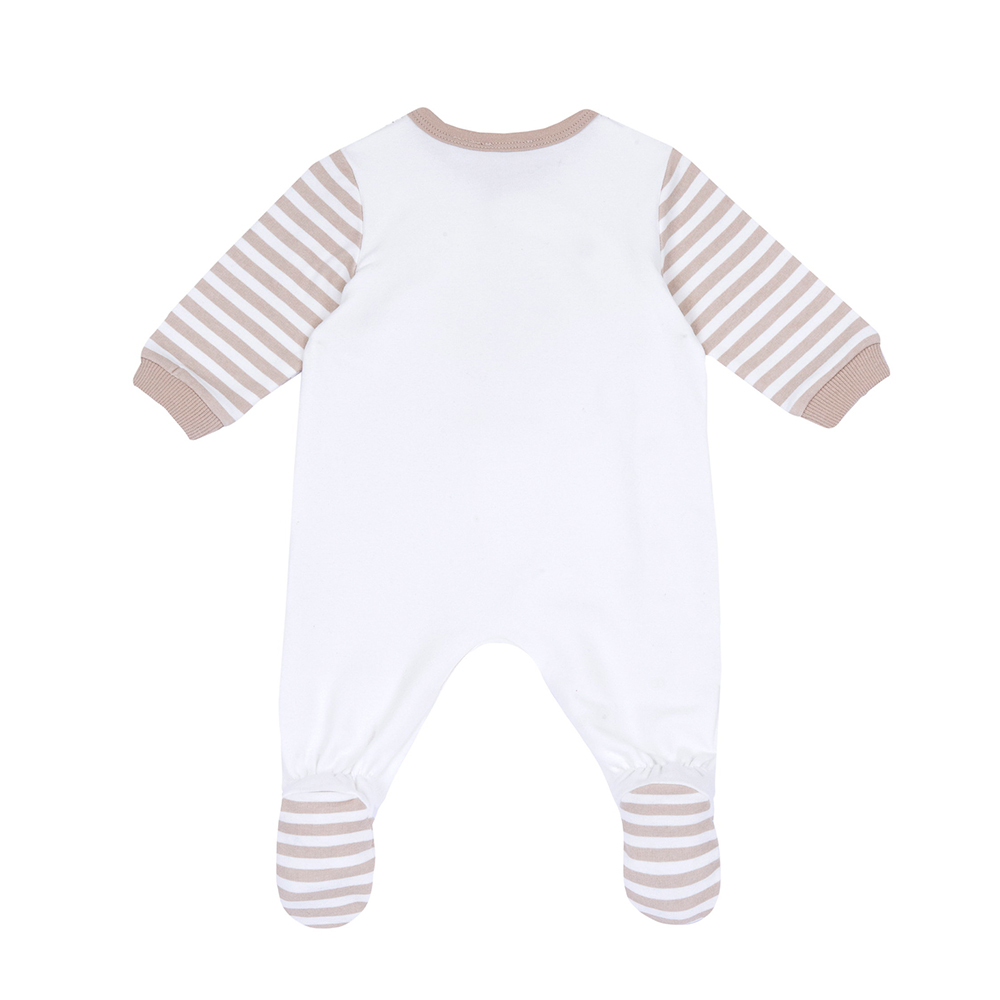 拿鐵小乳牛-剪接條紋前側開兔裝