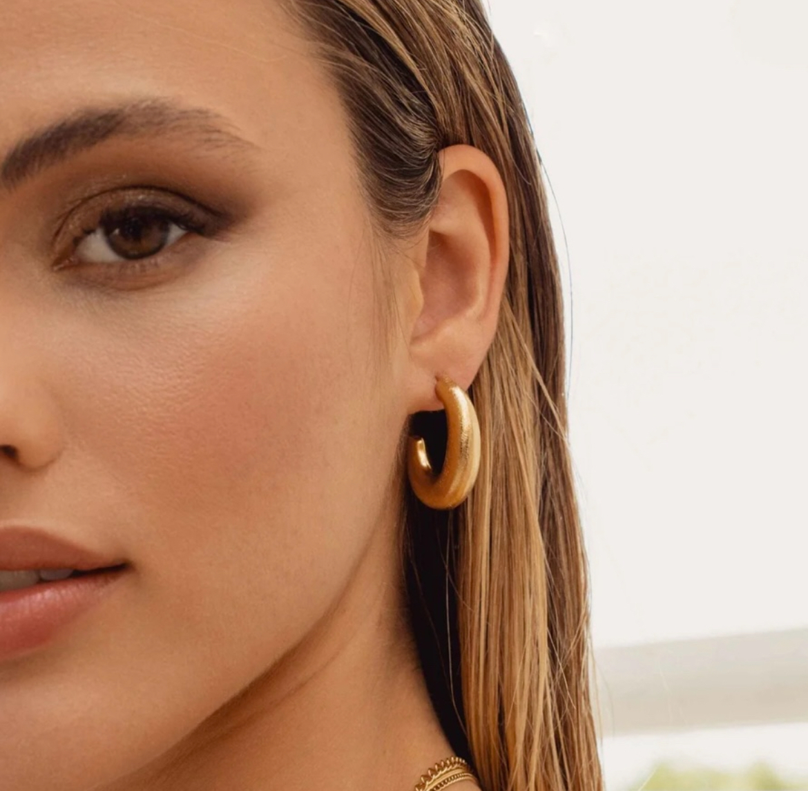 BOHM PARIS - 拉絲橢圓耳環