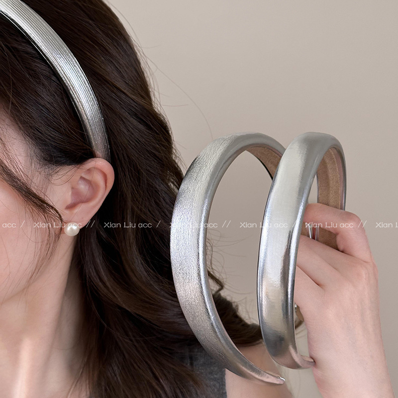 [2 FOR RM10] Simple Silver Leather Headband