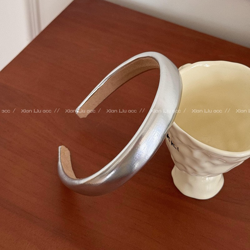 [2 FOR RM10] Simple Silver Leather Headband