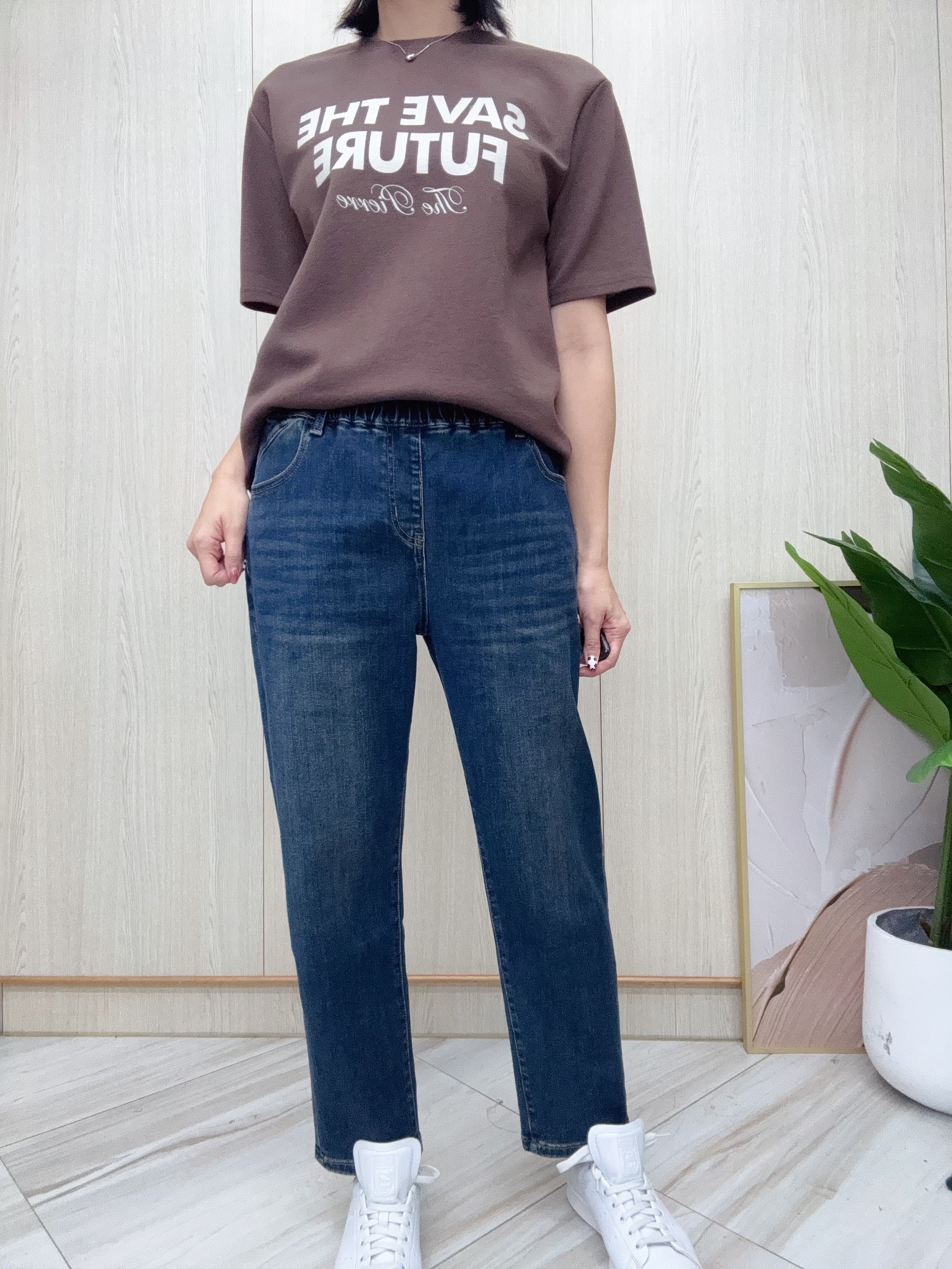 韓國型格彈性牛仔褲～110AM