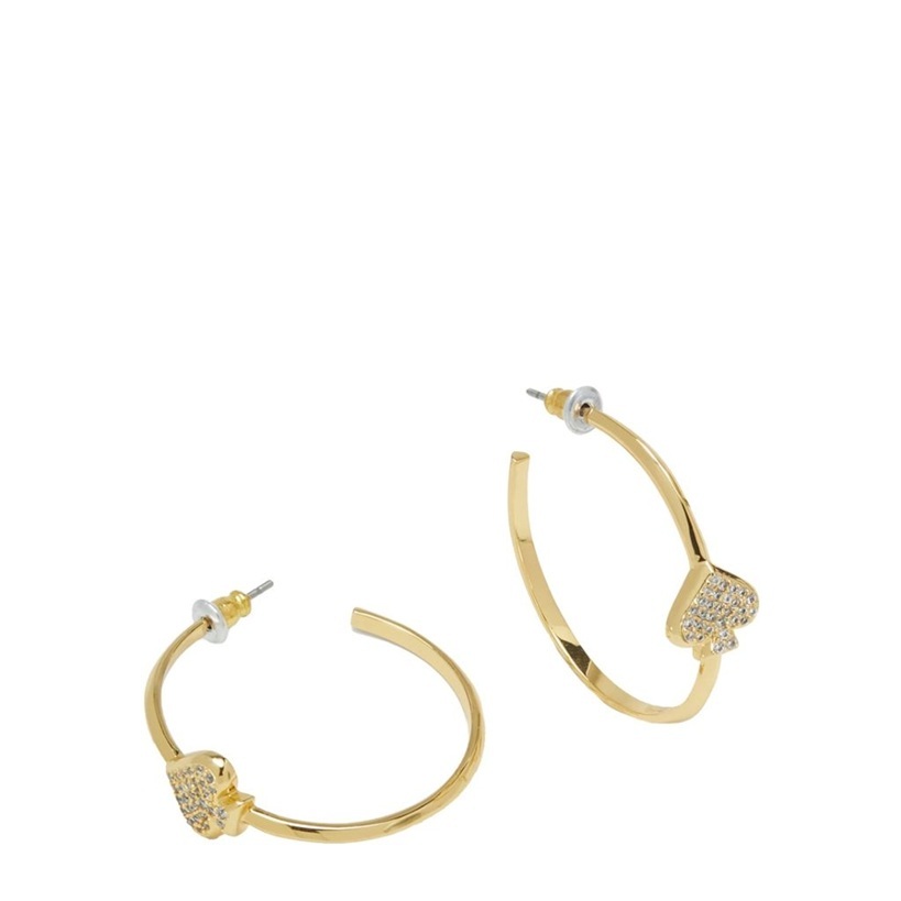 [S] KATE SPADE CLEAR/GOLD O0RU3125 EVERYDAY SPADE EARRINGS, 767883552582 (SKS1680)
