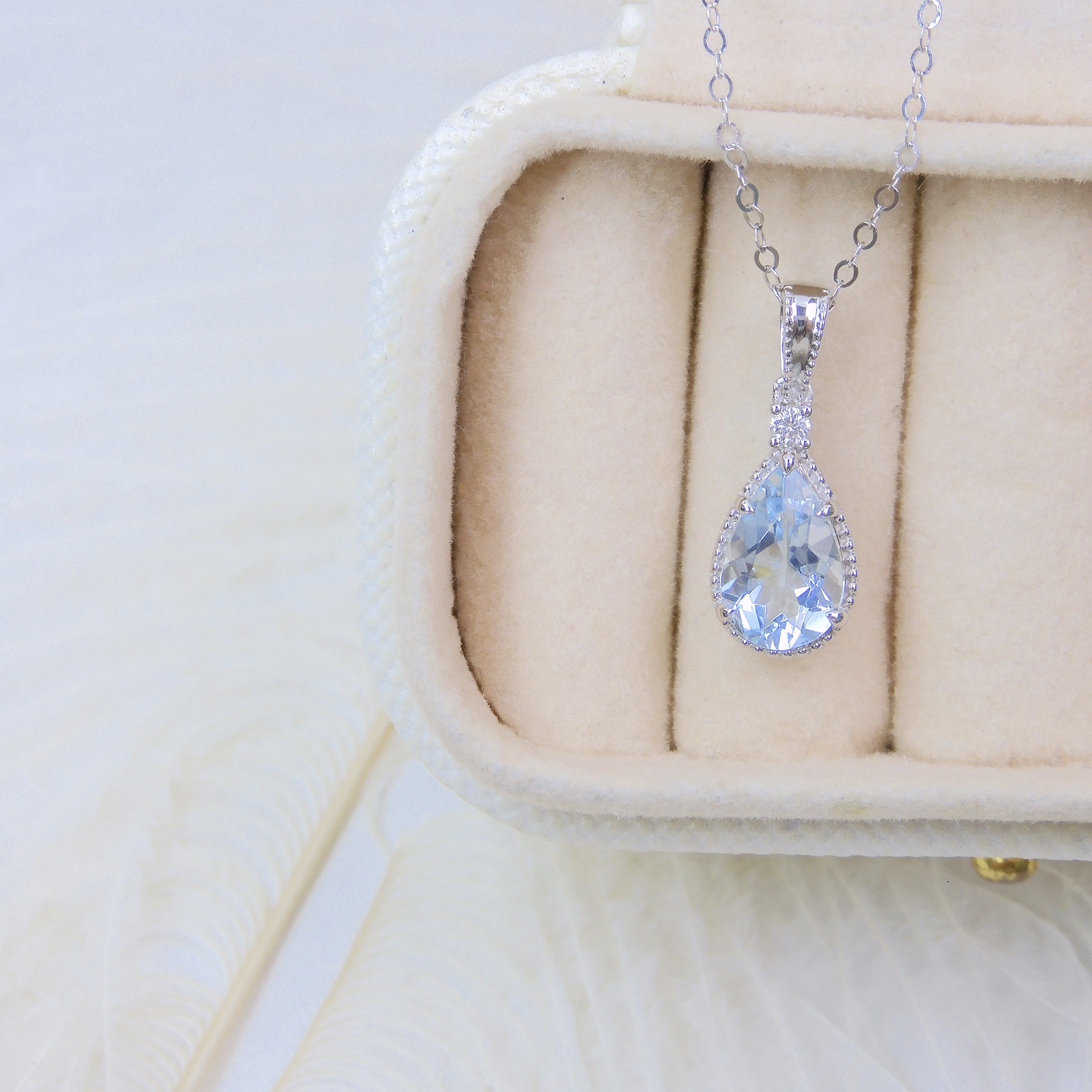 訂製 18K金 0.92ct 海藍寶項鏈