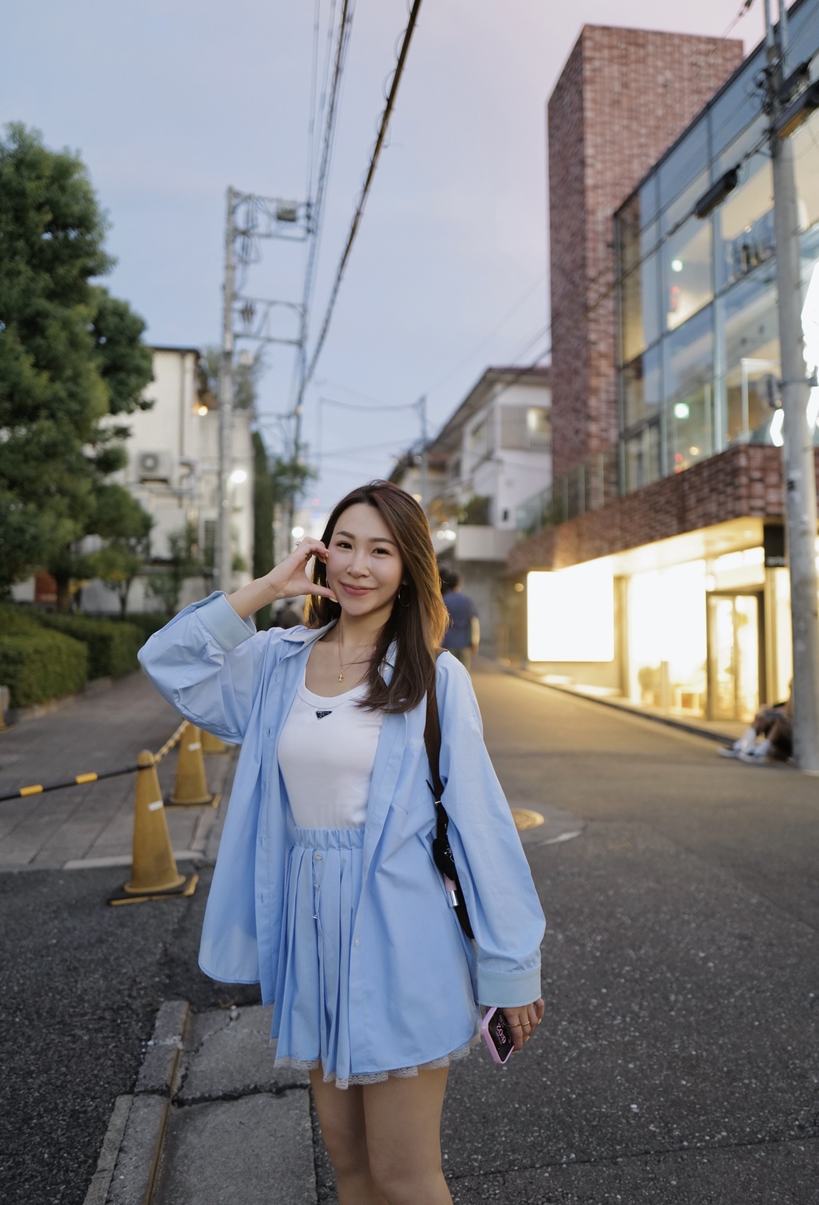 質感藍色幼條紋恤衫