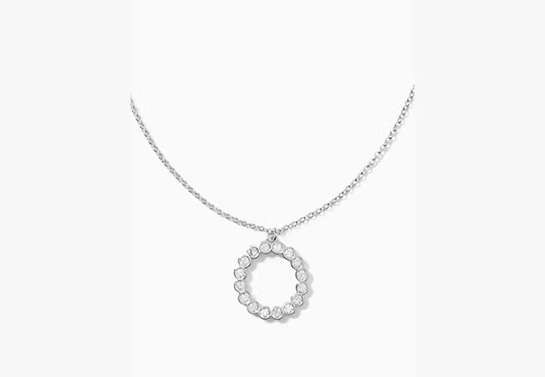 [S] KATE SPADE CLEAR/SILVER O0RU2463 FULL CIRCLE NECKLACE, 98686681668 (SKS1684)