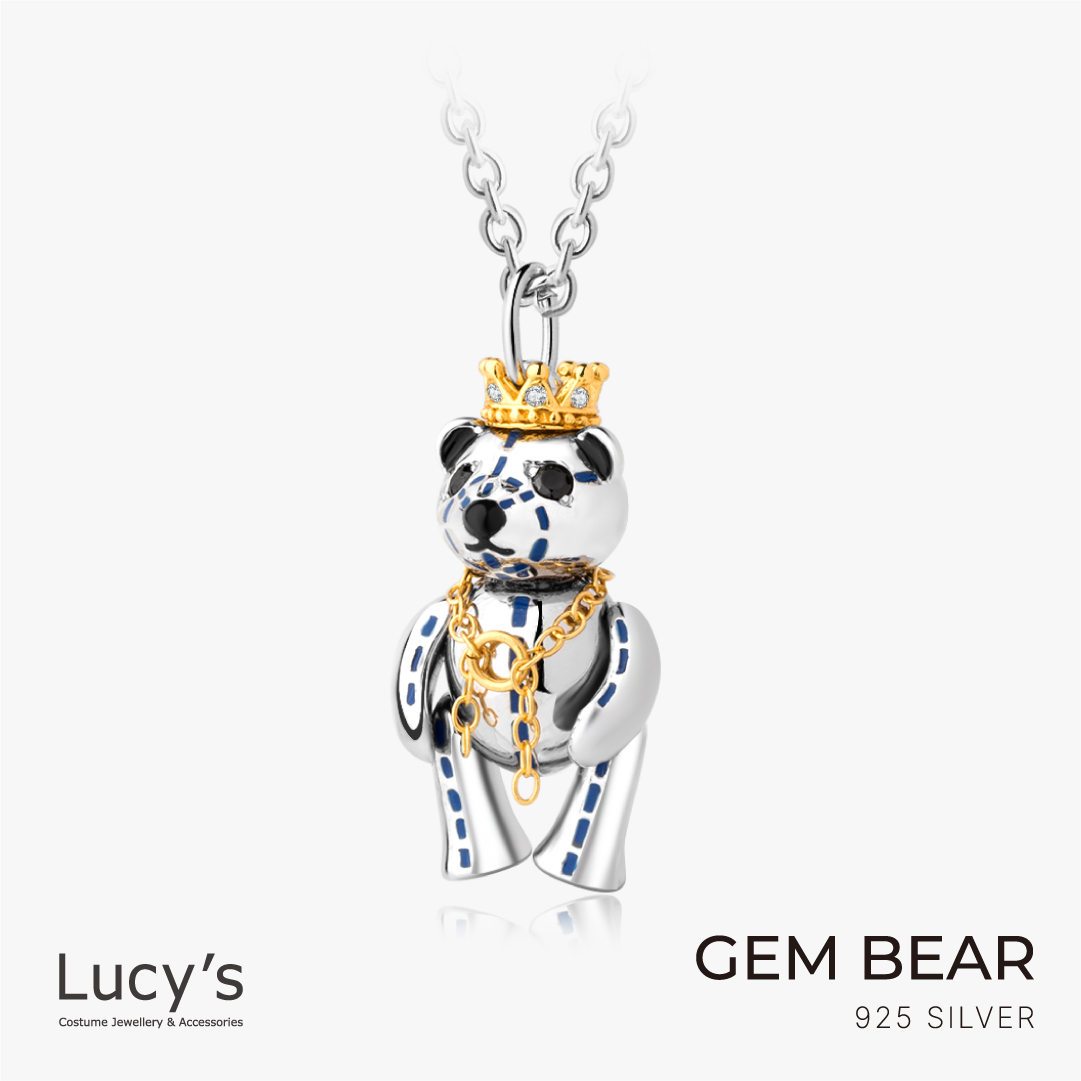 純銀寶石小熊系列｜王子小熊 項鍊 (121935)