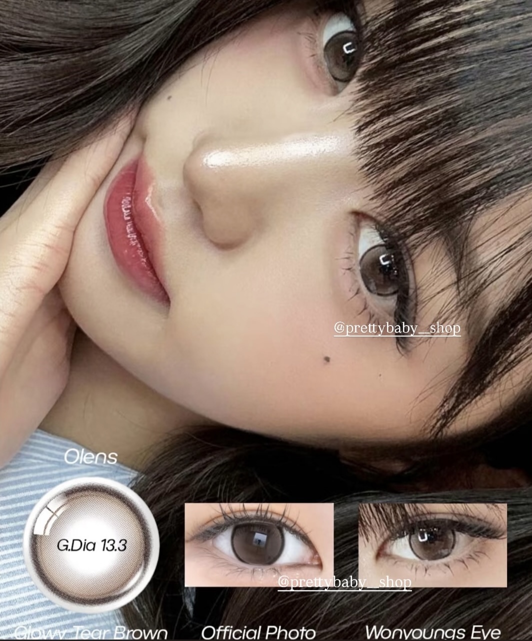[透明盒散裝]OLENS Glowy Tear 1 Day Brown｜日拋彩妝隱形眼鏡｜10片