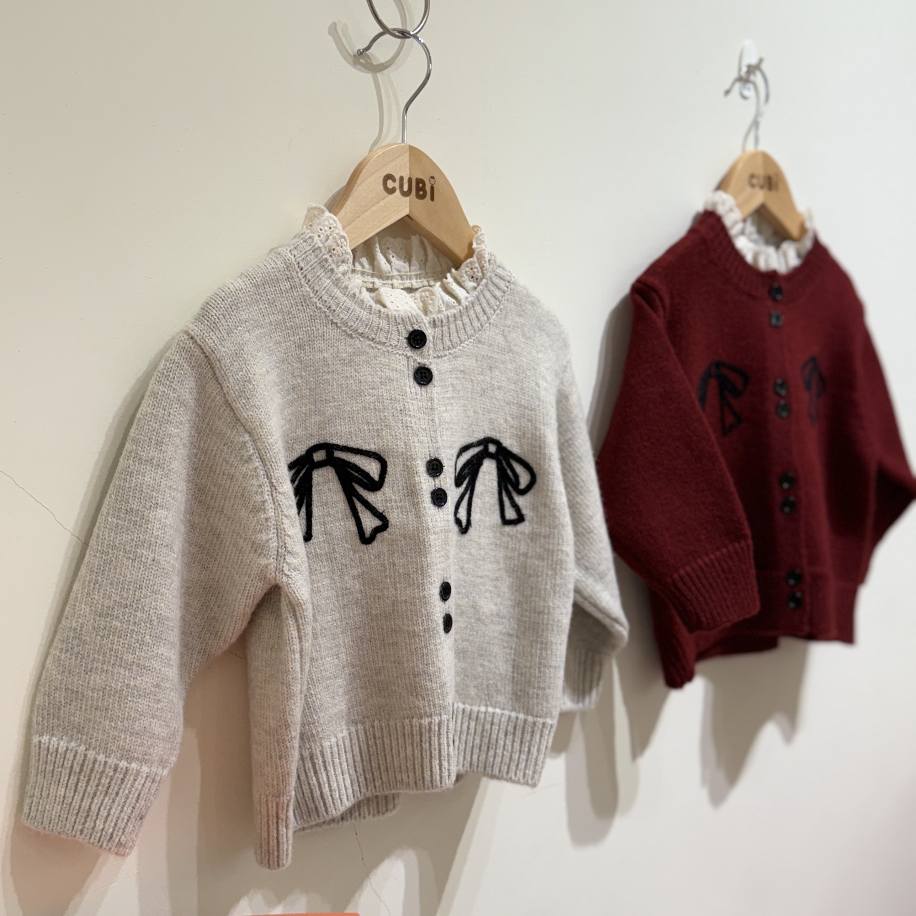 25秋 蝴蝶結毛衣外套（兩色）