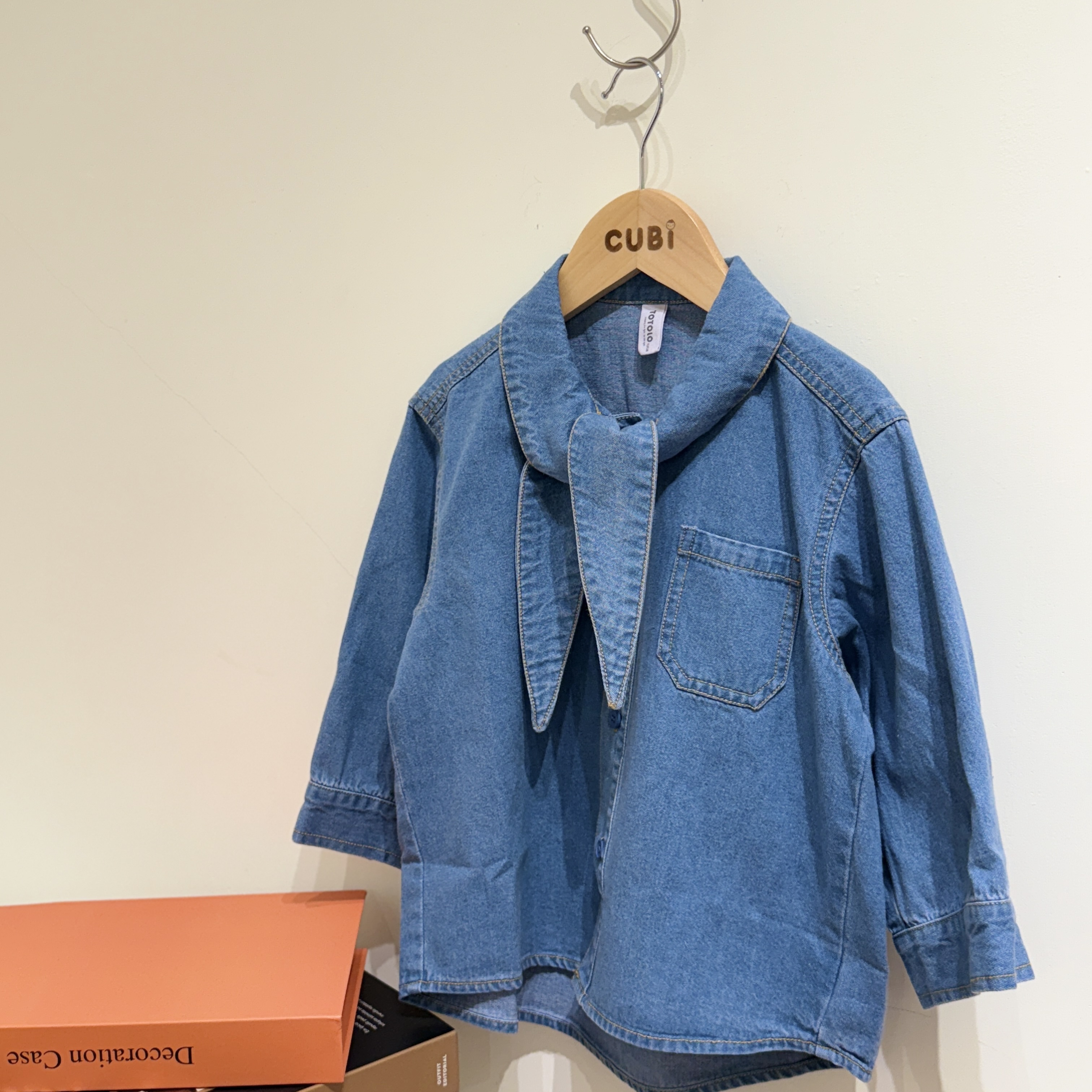 25秋 隨性紐結牛仔上衣