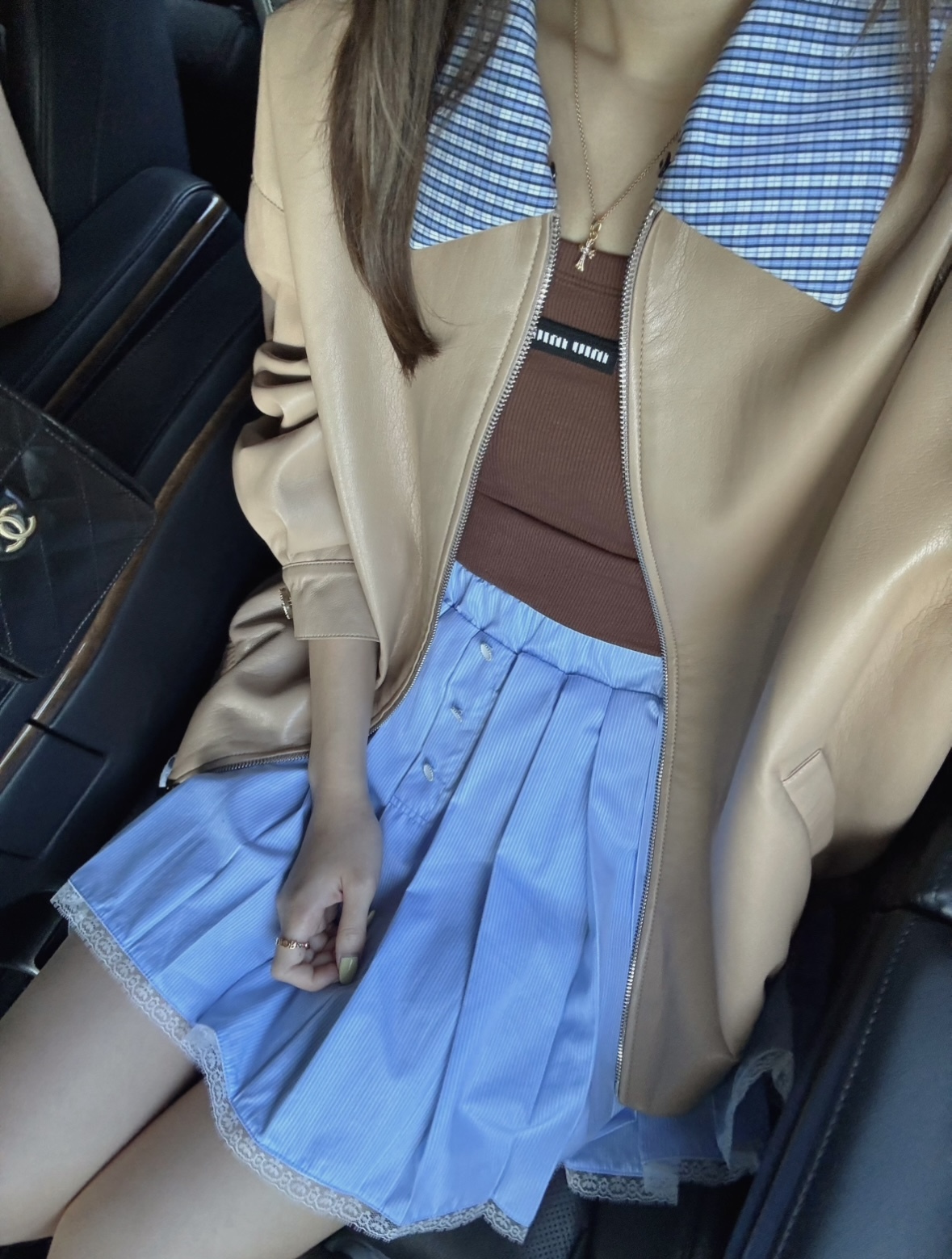 全橡筋腰百摺 𝗹𝗮𝗰𝗲 裙褲