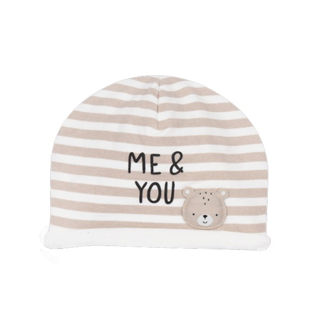 拿鐵小乳牛-橫條剪毛絨嬰兒帽