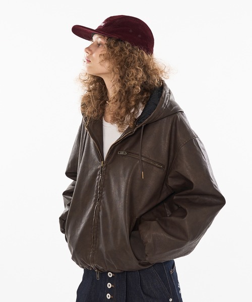 <日本熱銷🔥>Wish For Ever Double Zip Hood Blouson 雙拉鍊 毛絨 可拆式 連帽 皮外套 三色