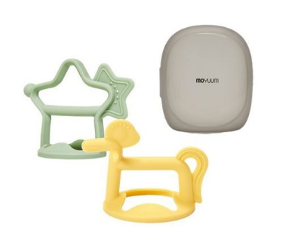 MOYUUM- 白金矽膠手環式嬰兒牙膠套裝（黃小馬及綠星型）