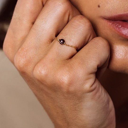 1YA0903-039 YAY PARIS Stella Chain Ring - Grenat #101emst105 (A-EU-E)