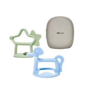 MOYUUM- 白金矽膠手環式嬰兒牙膠套裝（藍小馬及綠星型）