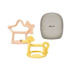 MOYUUM- 白金矽膠手環式嬰兒牙膠套裝（黃小馬及紅星型）