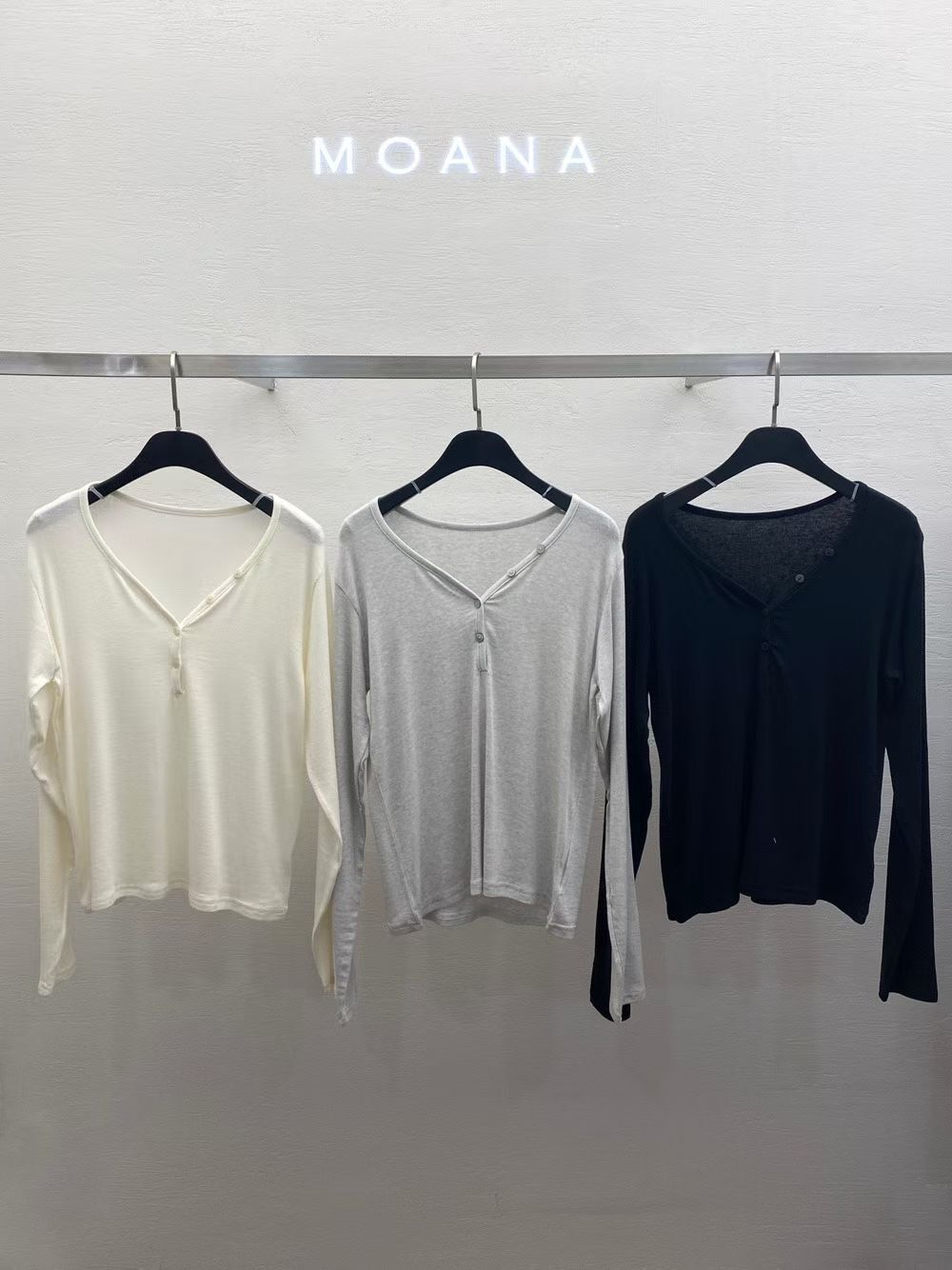 MK5014 大領鈕扣微透膚柔軟長袖