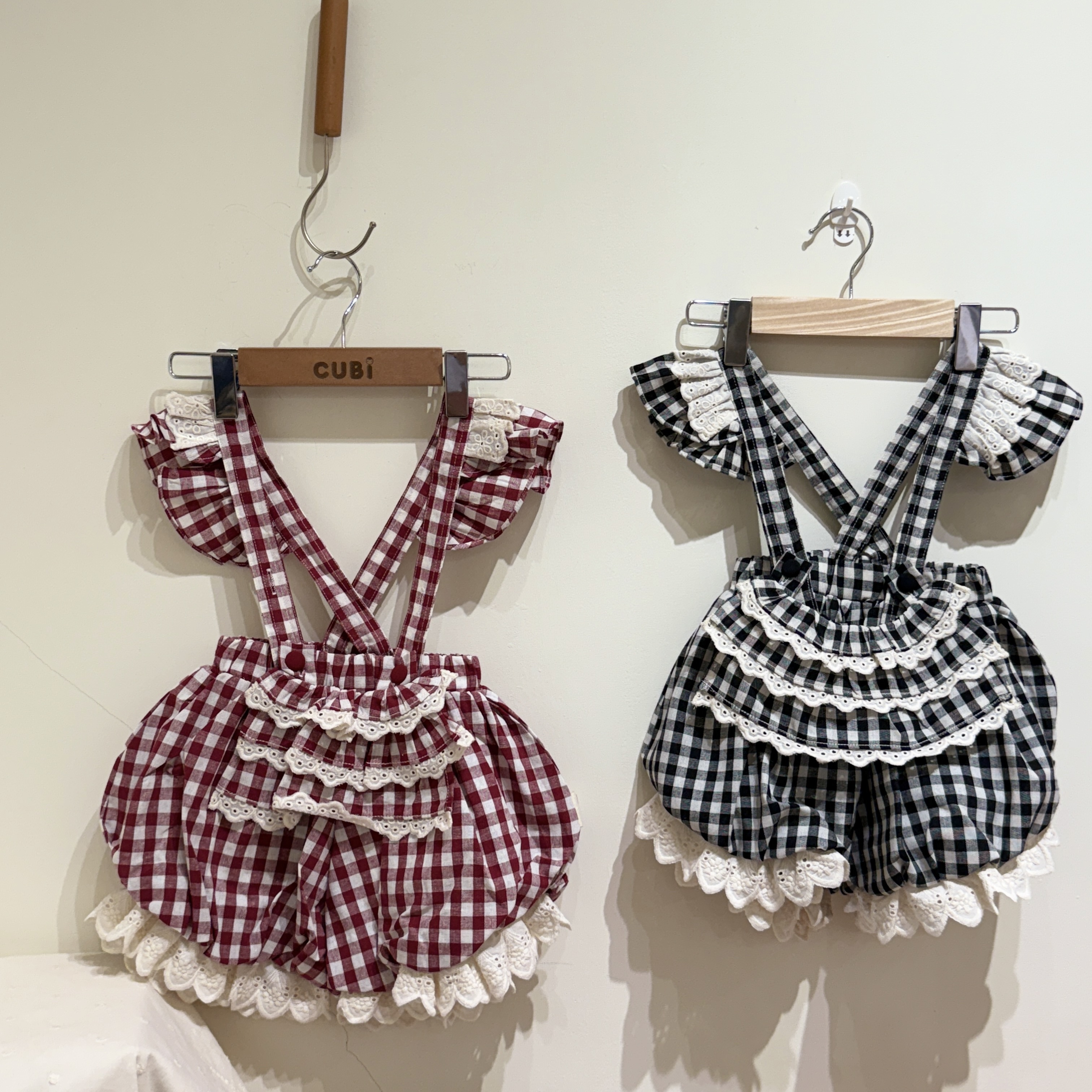 25秋 格紋吊帶褲（兩色）