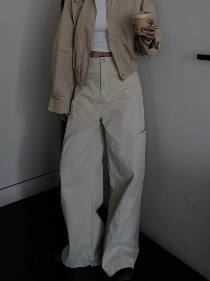 水洗工裝寬褲*3色