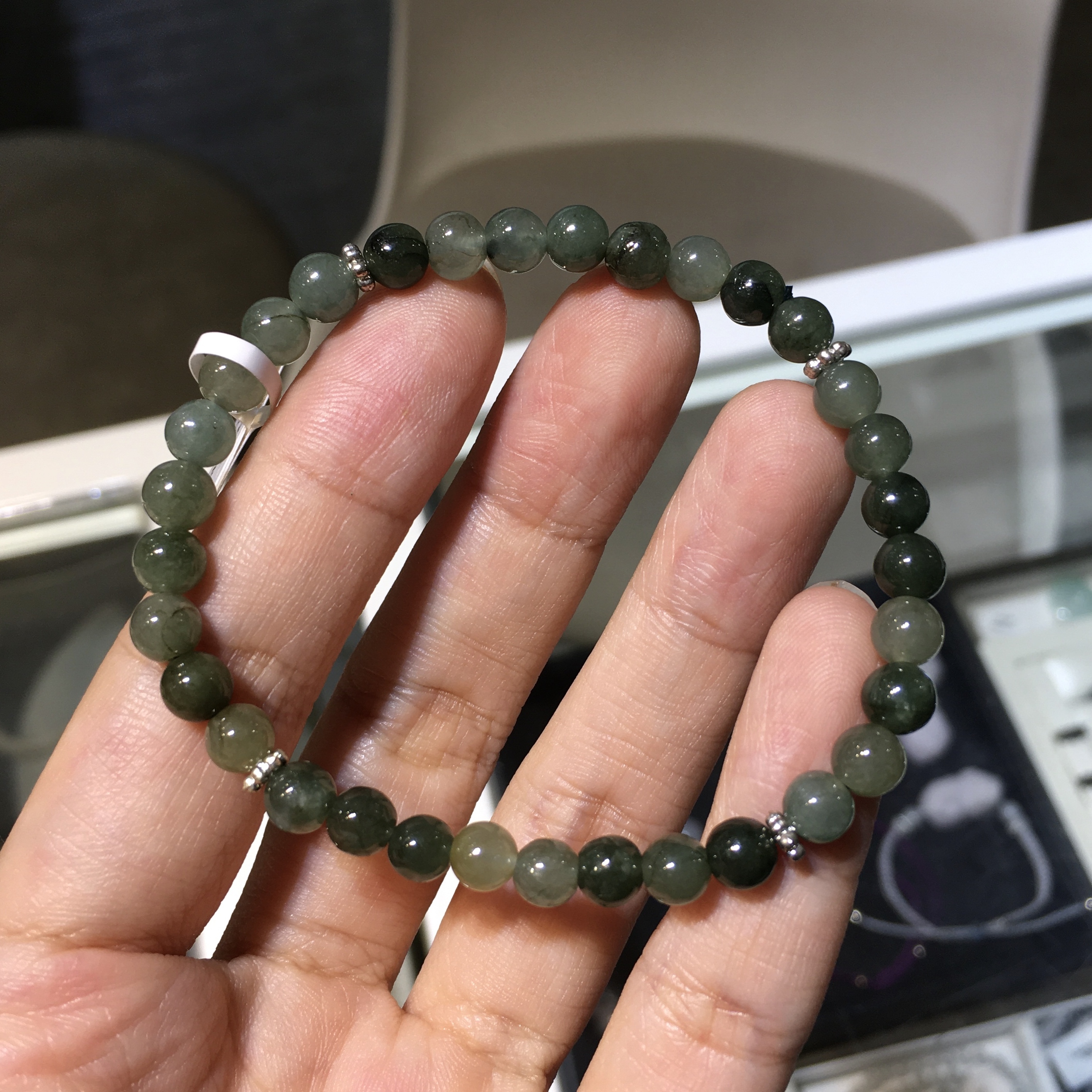 油青翡翠手串 5.5mm (021)