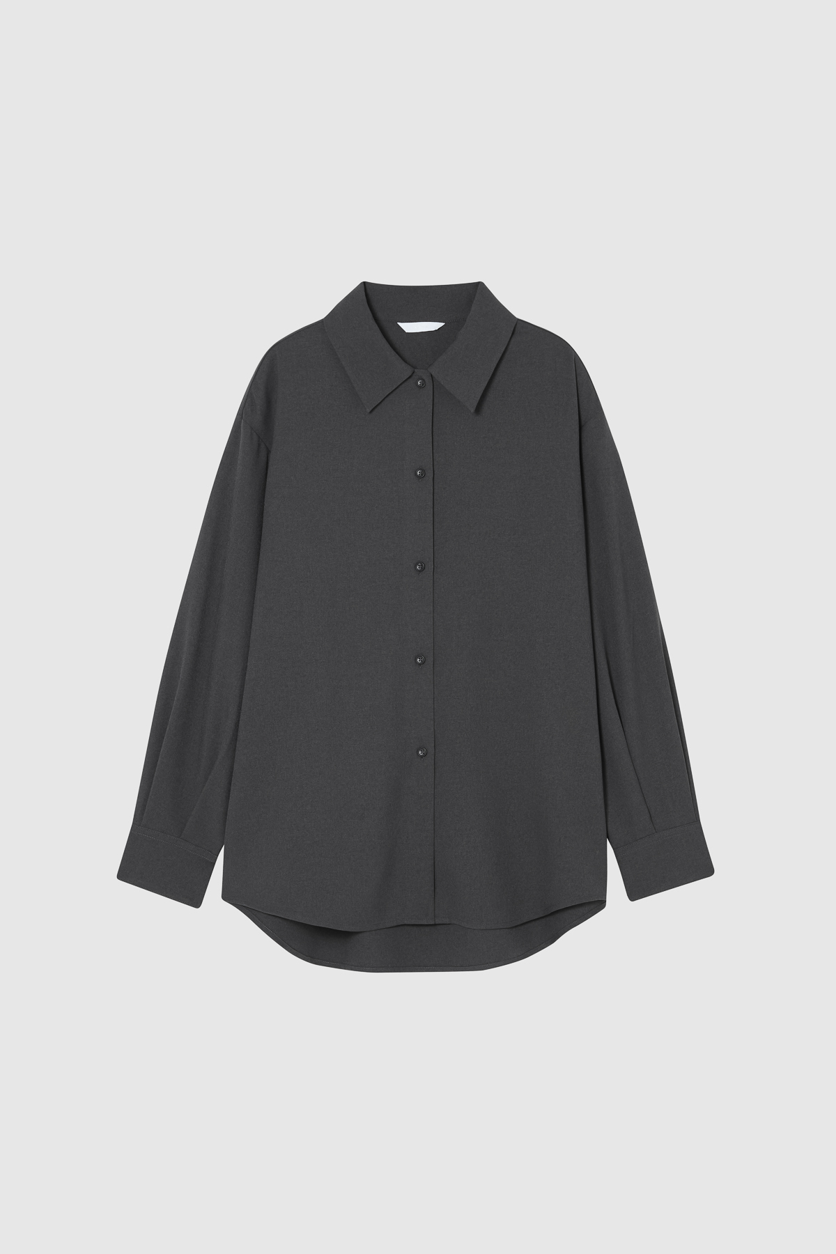 DELA 輕毛呢襯衫 女（深灰）