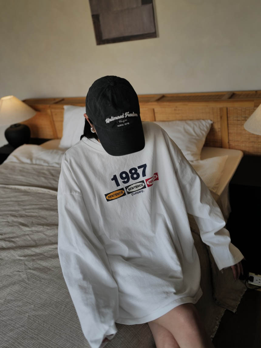 1987長袖大學厚磅T*3色