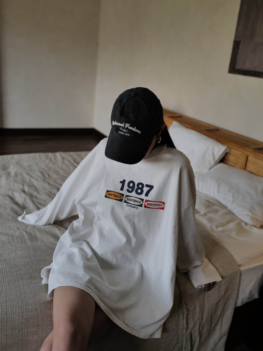 1987長袖大學厚磅T*3色