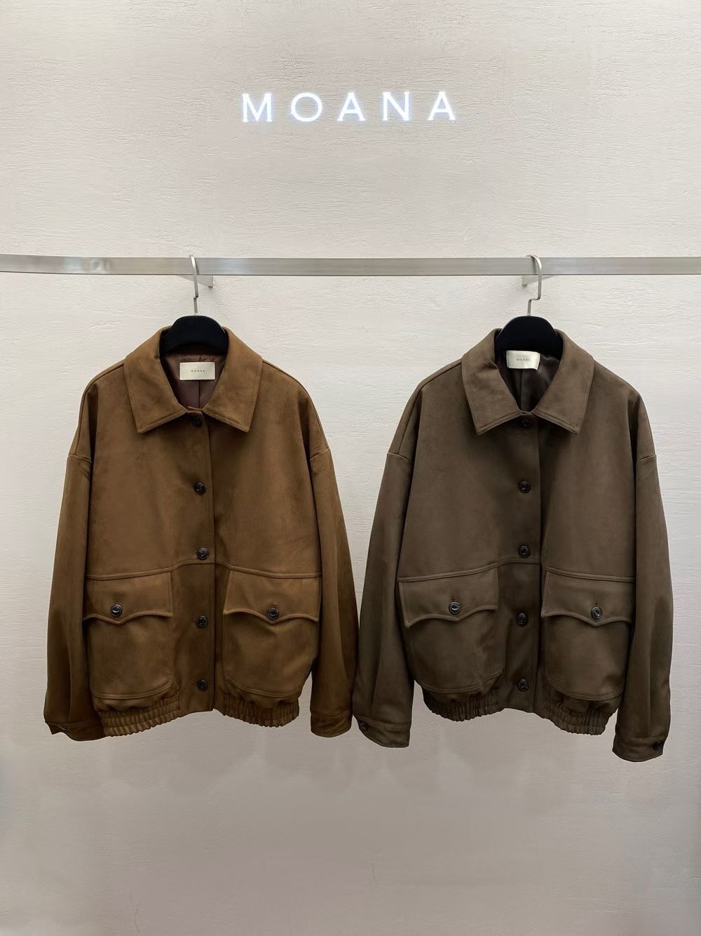 MK5016 麂皮質感反領機車外套