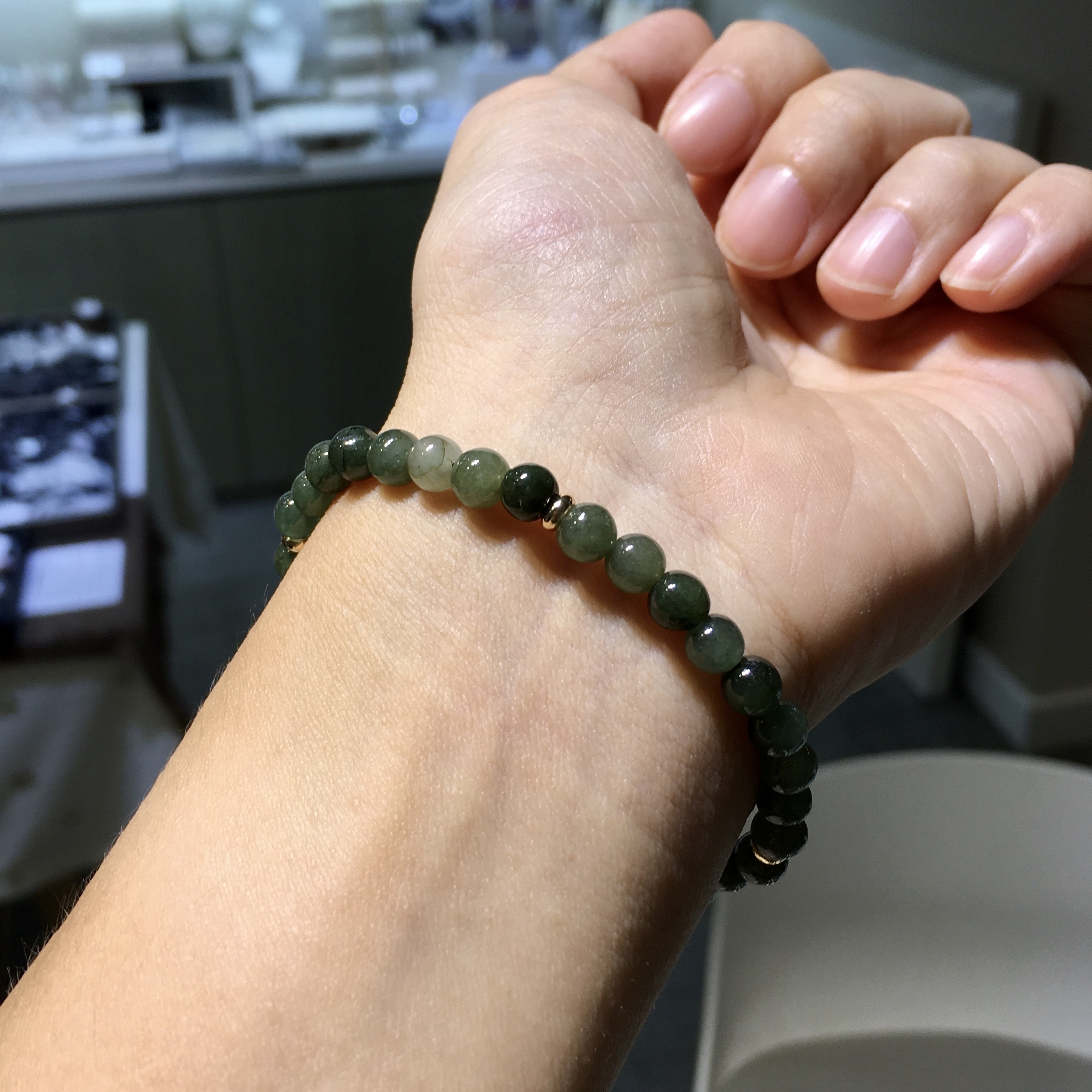 油青翡翠手串 5.5mm (026)