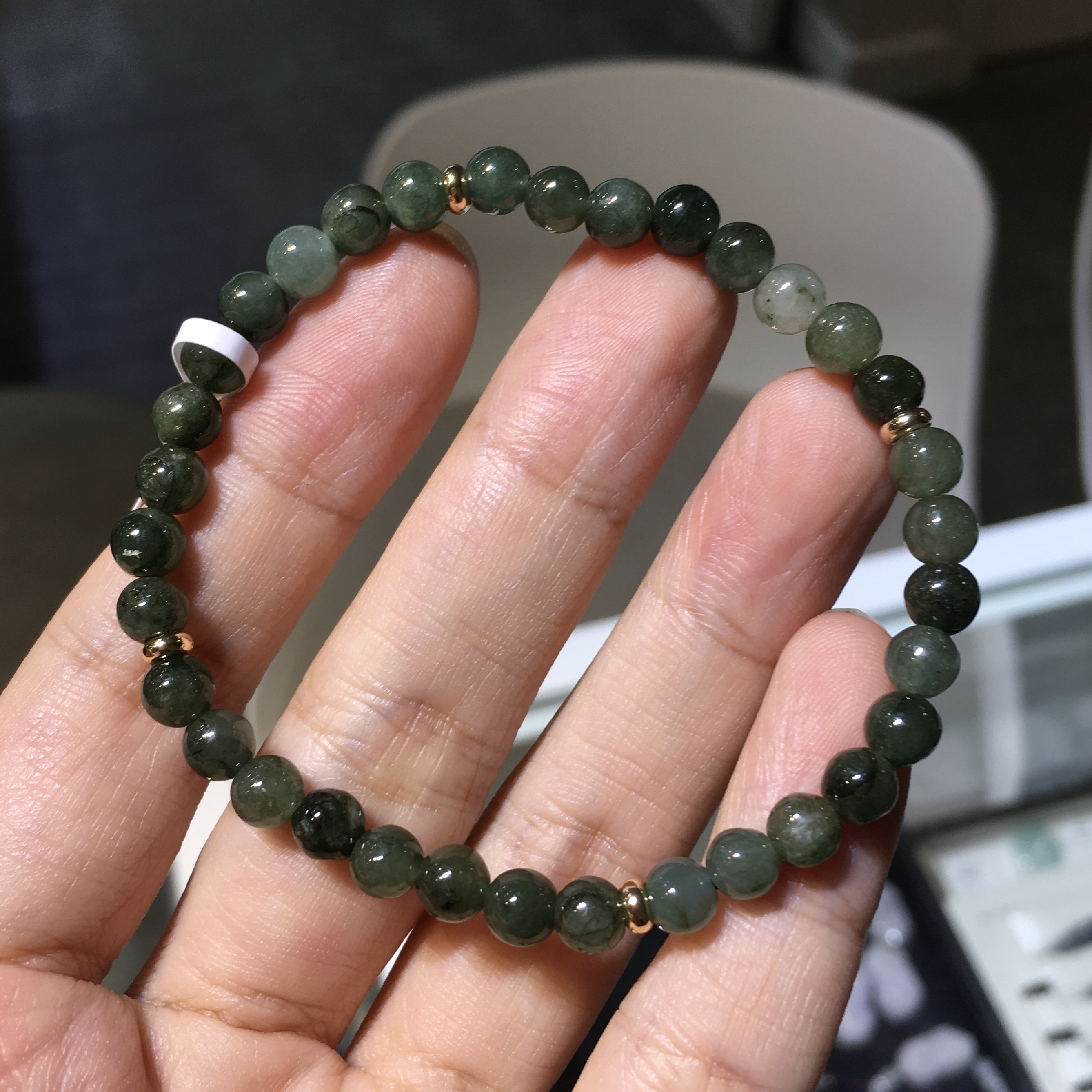 油青翡翠手串 5.5mm (026)