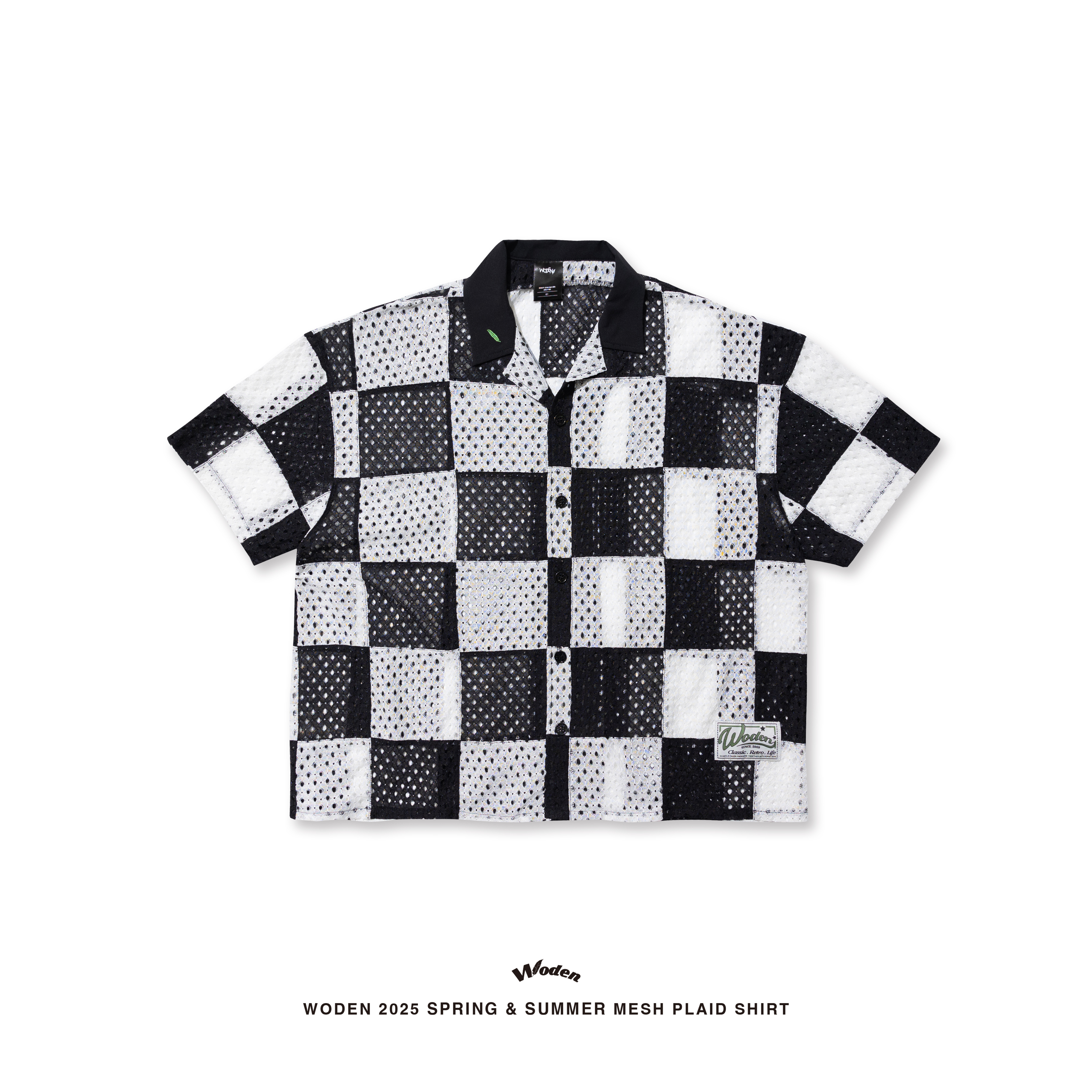 WODEN 25SS 075 MESH PLAID SHIRT
