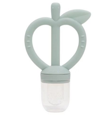 MOYUUM- 白金矽膠蘋果型手環式嬰兒牙膠及水果嘴嚼訓練器(綠色）