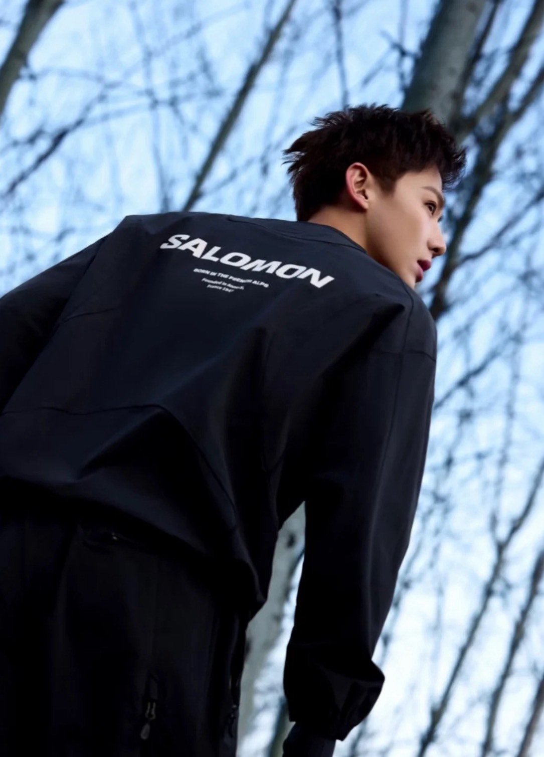 SALOMON Slate 岩 韓國線 圓領寬鬆長袖衛衣 男女同款 黑色 白敬亭同款 C28029