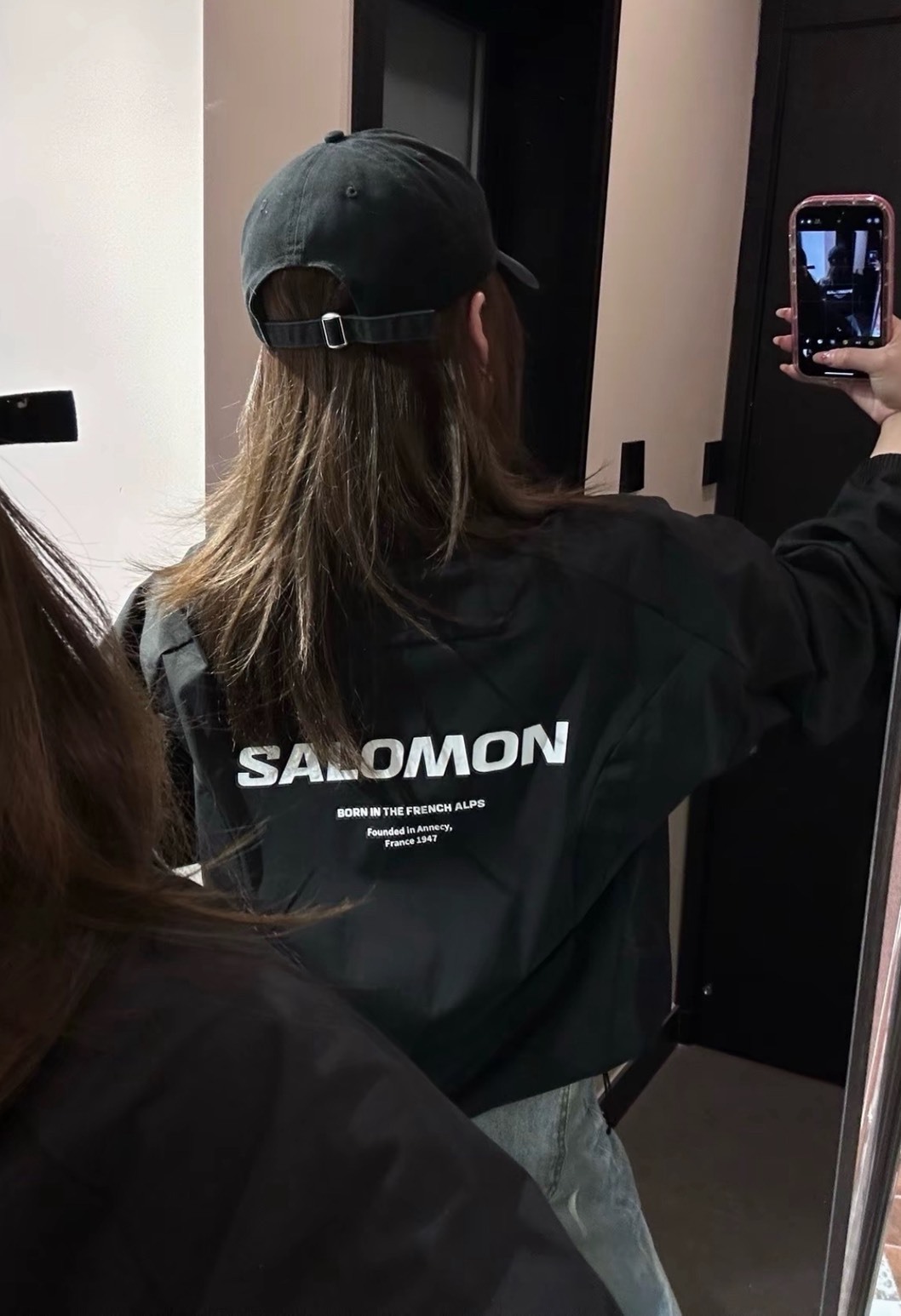 SALOMON Slate 岩 韓國線 圓領寬鬆長袖衛衣 男女同款 黑色 白敬亭同款 C28029