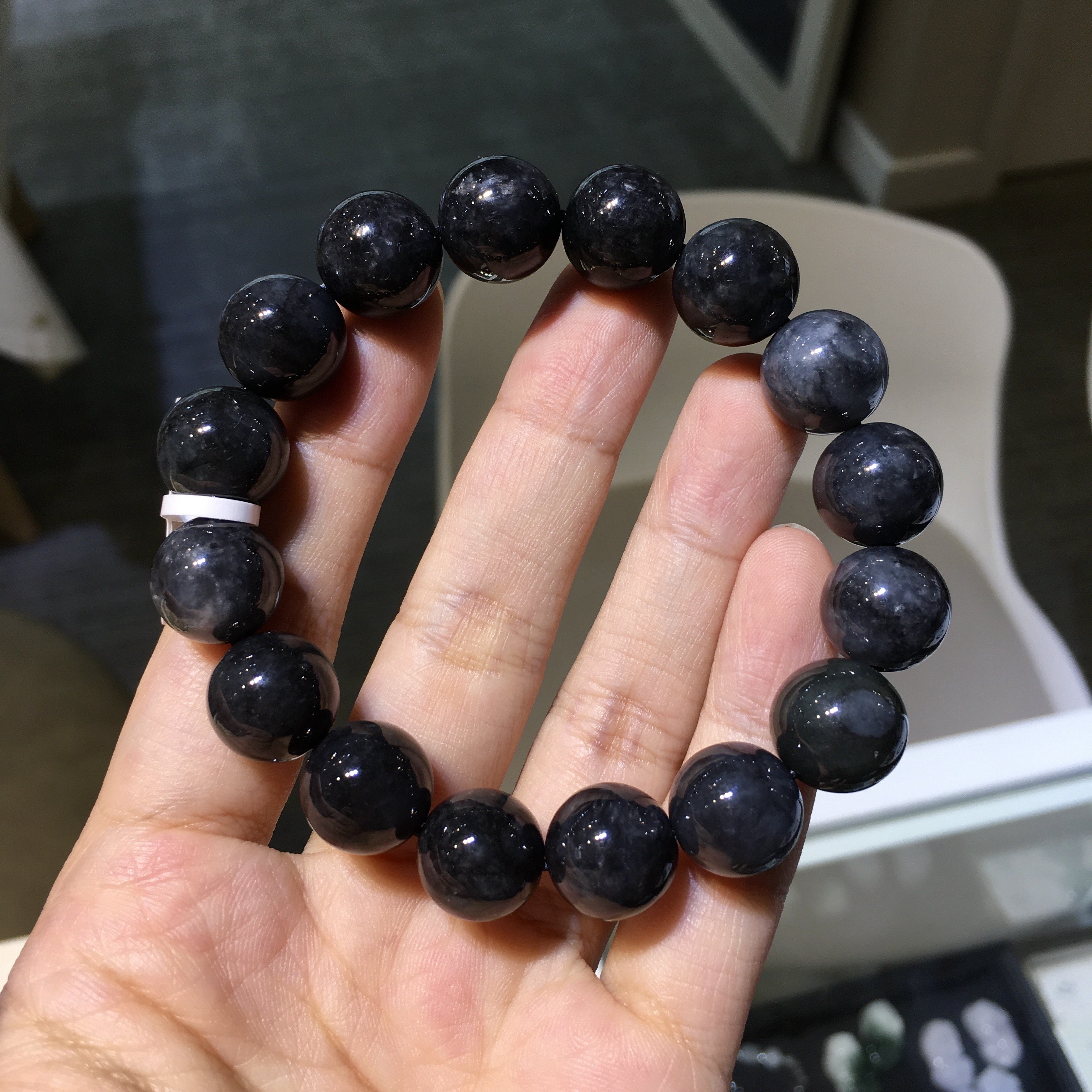 黑翡翠手串 12.5mm (004)