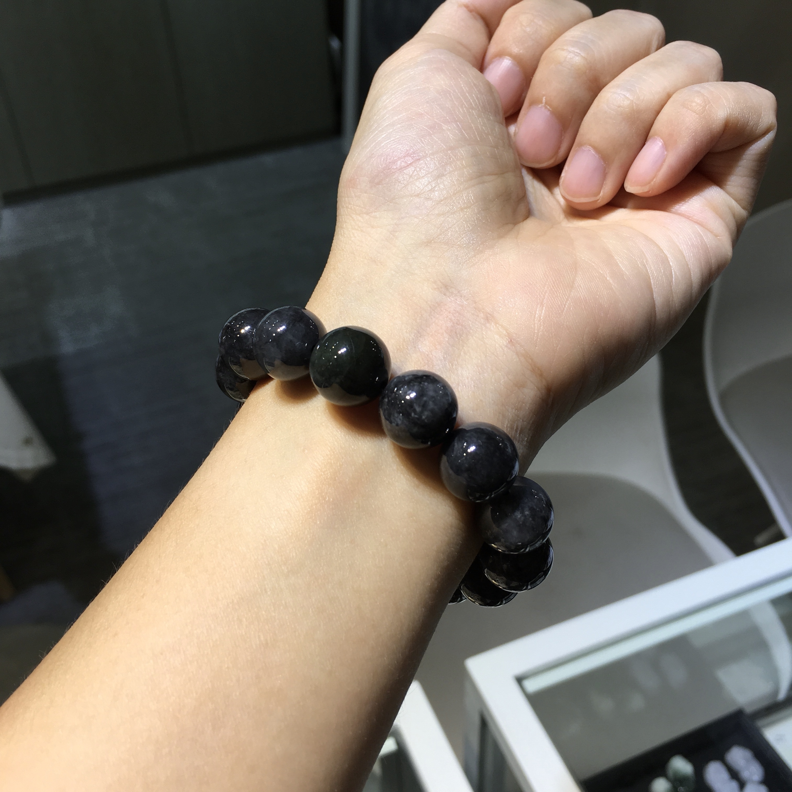 黑翡翠手串 12.5mm (004)