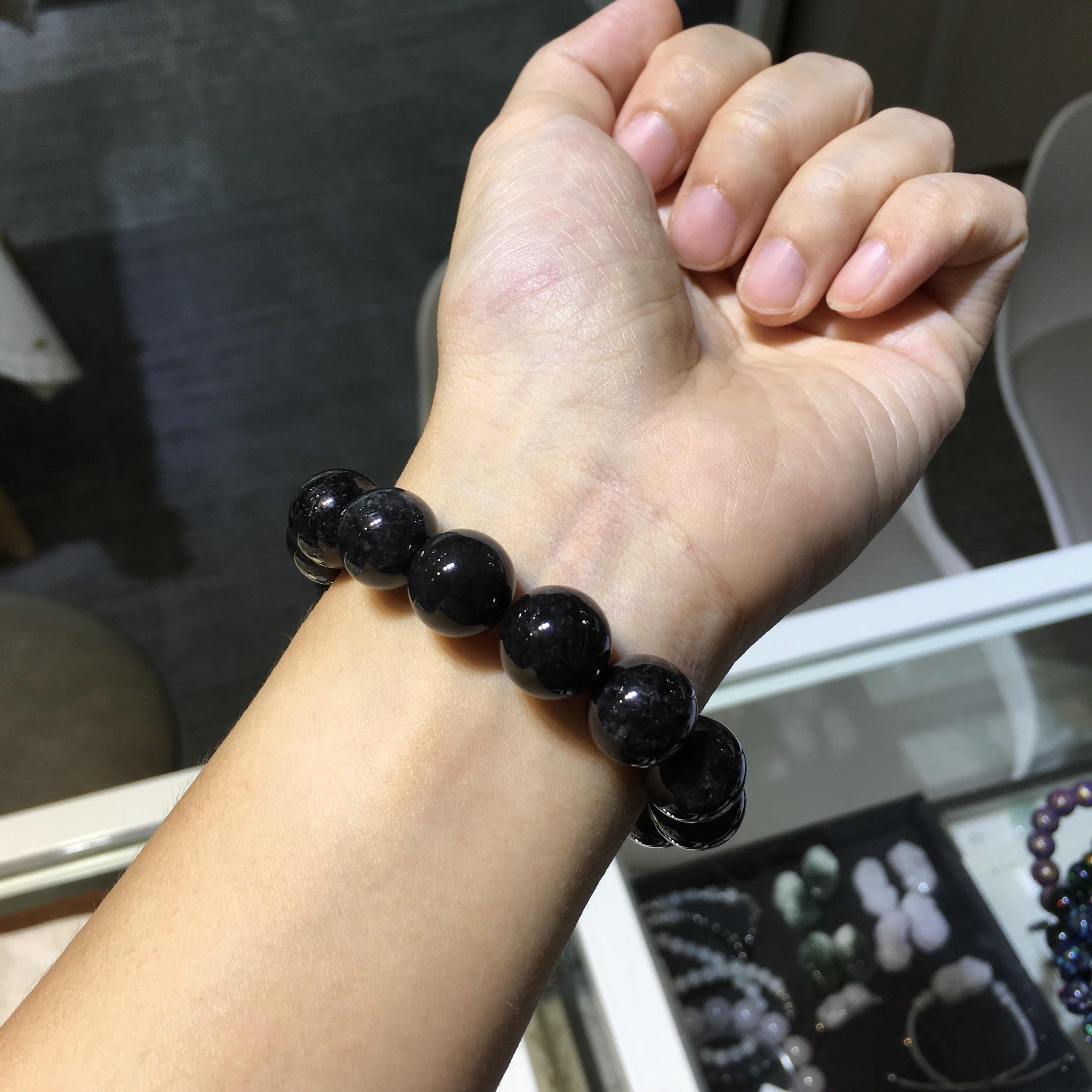 黑翡翠手串 12.5mm (005)