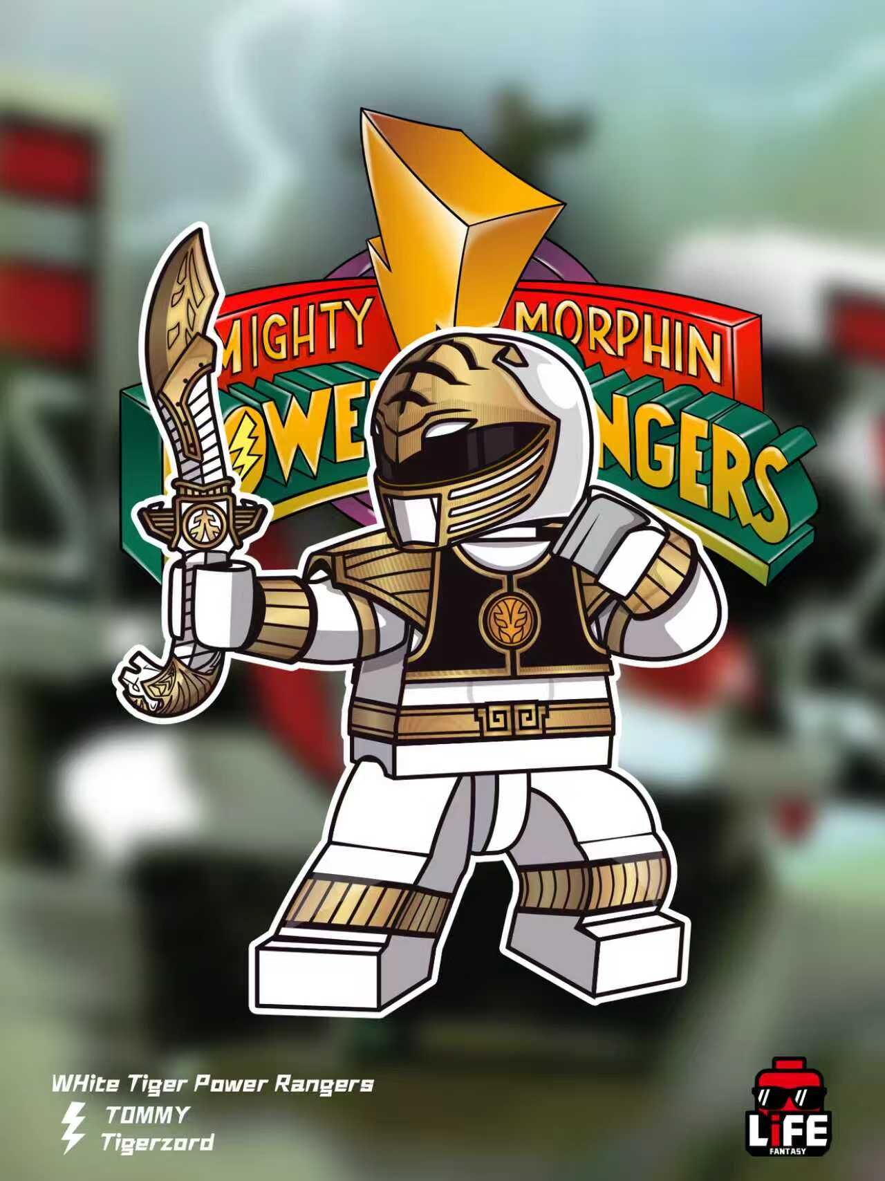 [LifeBrick][PreOrder] Power Rangers - White [PADprinred]