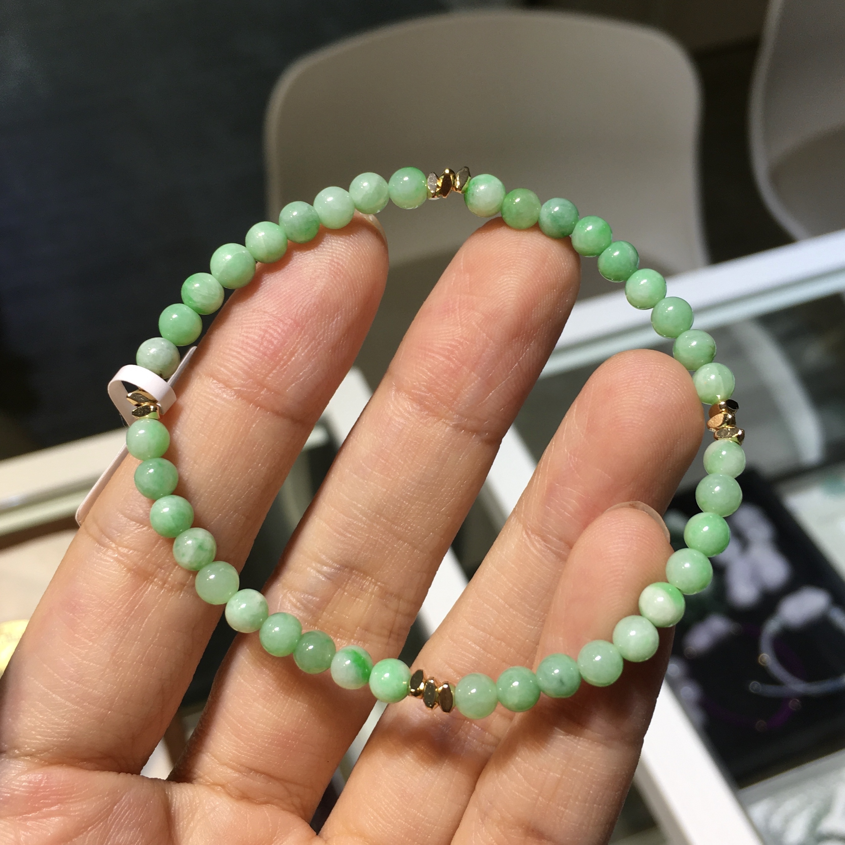 綠翡翠手串 4.5mm (005)