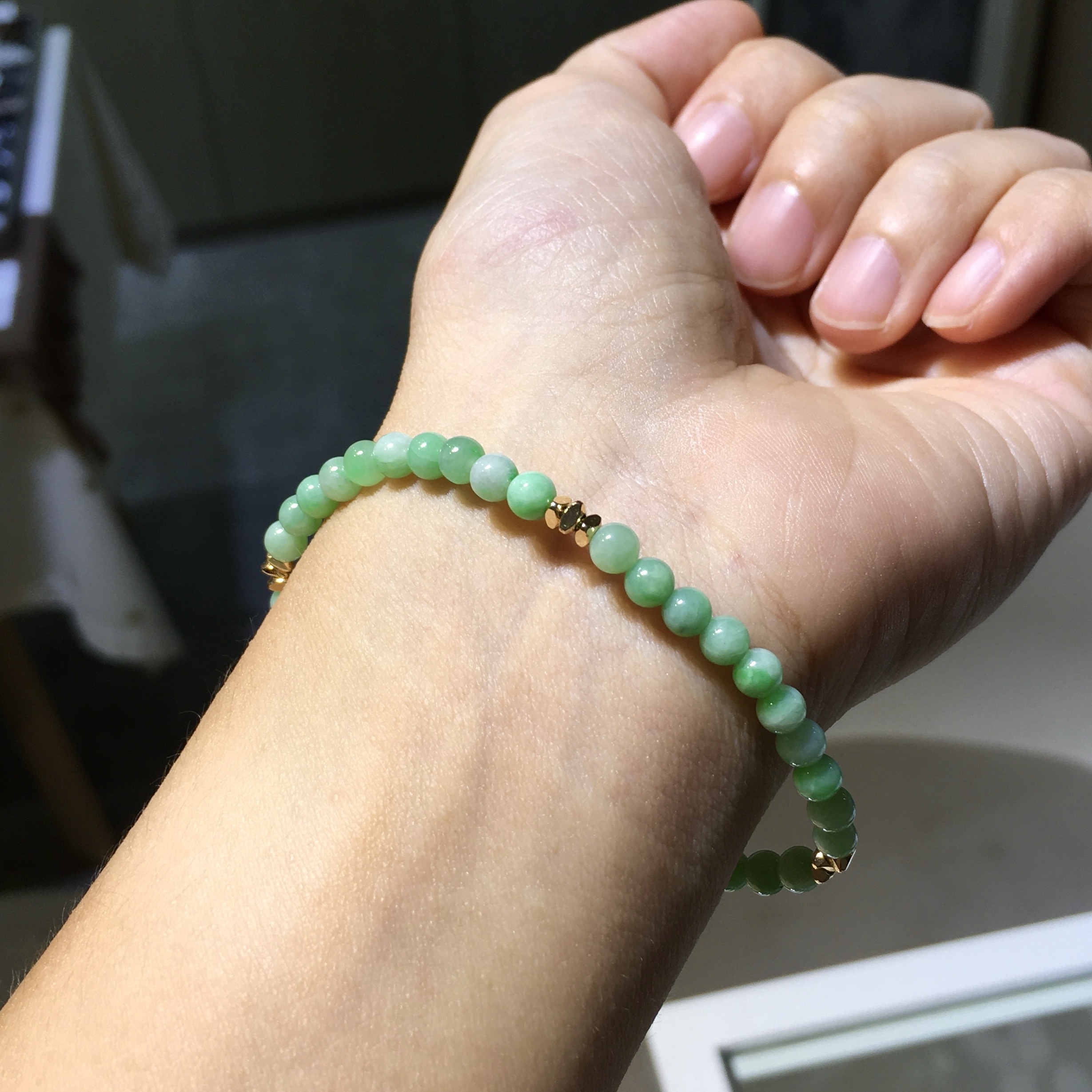 綠翡翠手串 4.5mm (005)