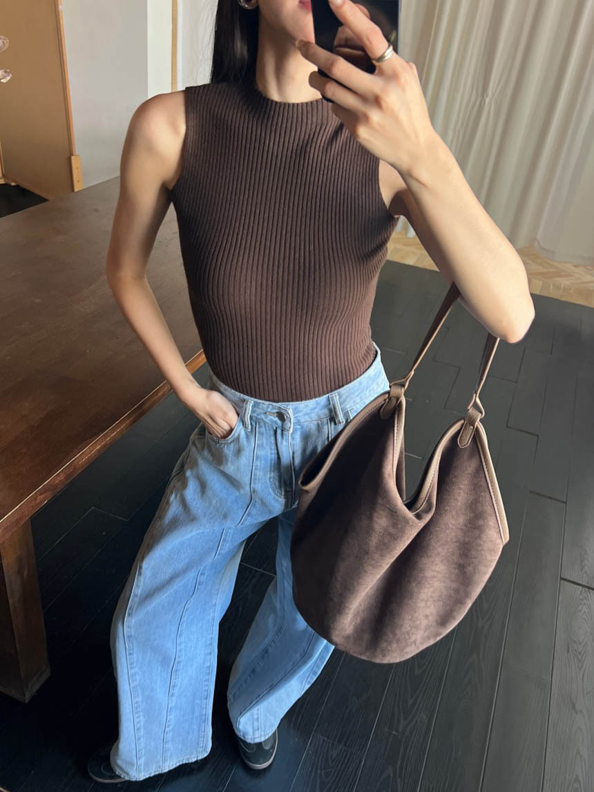 立領坑紋氣質針織背心*5色