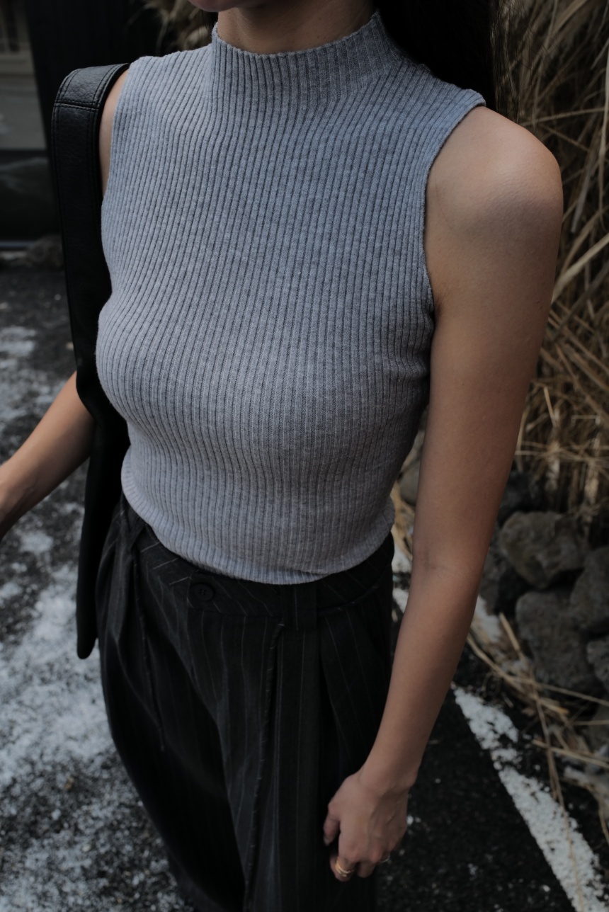 立領坑紋氣質針織背心*5色